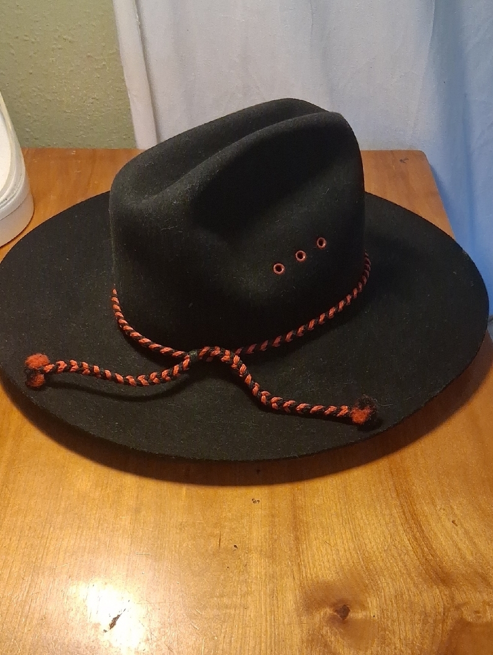 Laredo Black Felt Western Hat with Red Accents